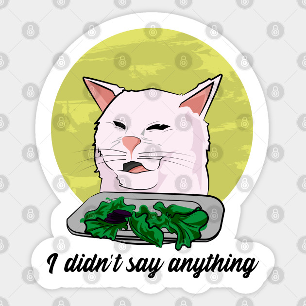 Meme Cat White 2019 White Cat Graphic Sticker Teepublic