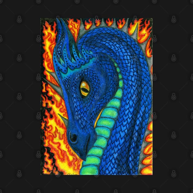 Blue Fire Dragon by MelanieJeyakkumar