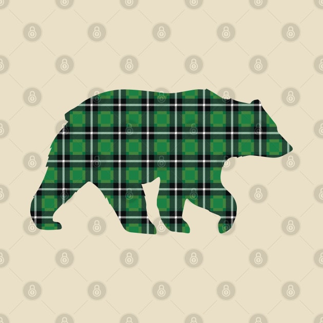 Green Plaid Bear by Designs by Dro