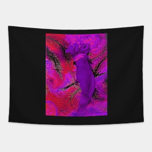 VIBRANT PURPLE RED CORAL PARROT COCKATOO POSTER PALM TROPICAL PRINT Tapestry