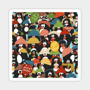 Funny Penguins Christmas Party Magnet