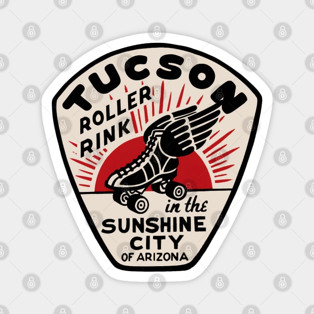 Vintage Roller Skating Tucson Arizona Magnet by Timeless Chaos