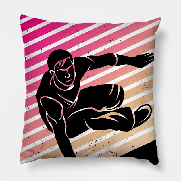 Parkour Runner Freerunning Gift Freestyle Pillow by QQdesigns