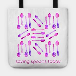 Saving Spoons Today (Pink Watercolor) Tote