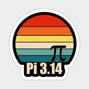 Pi Retro Sunset Magnet