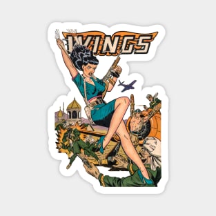 Sexy Girl with Weapon Wings Comic Magnet