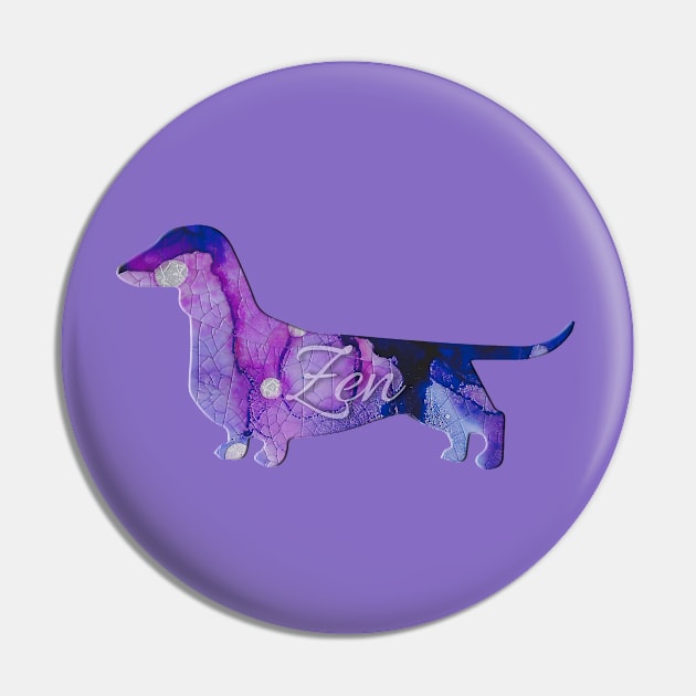 Zen Doggie - Dachshund Zen Pin by Angel Pronger Design Chaser Studio