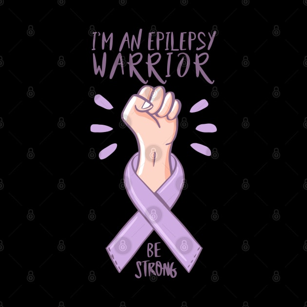 I'm An Epilepsy Warrior Awareness day purple ribbon Gift by Herotee