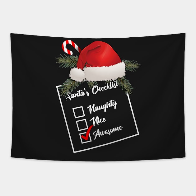 Santa's Checklist Tapestry by NaumaddicArts