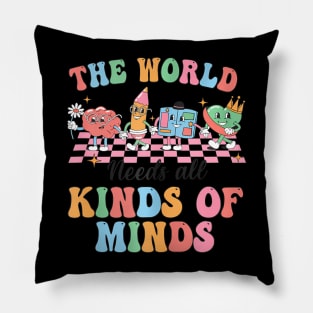 Groovy The World Needs All Kinds Of Minds Cute Sped Teacher Pillow