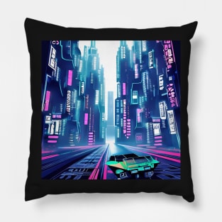 Cyberpunk Street View Pillow