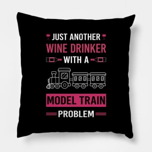 Wine Drinker Model Train Trains Railroad Railway Pillow