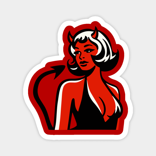 Retro Devil Girl Magnet by n23tees