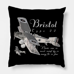 Bristol Type 22 World War I British Biplane Aircraft Pillow