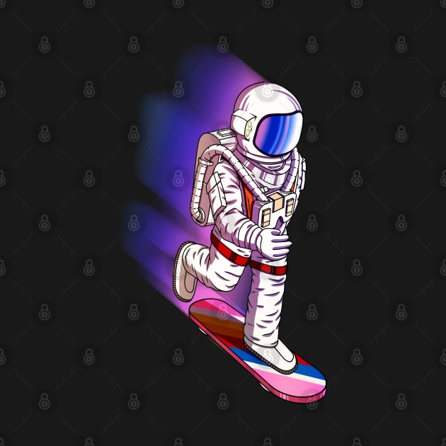 Astronaut Skateboarding by Guyvit