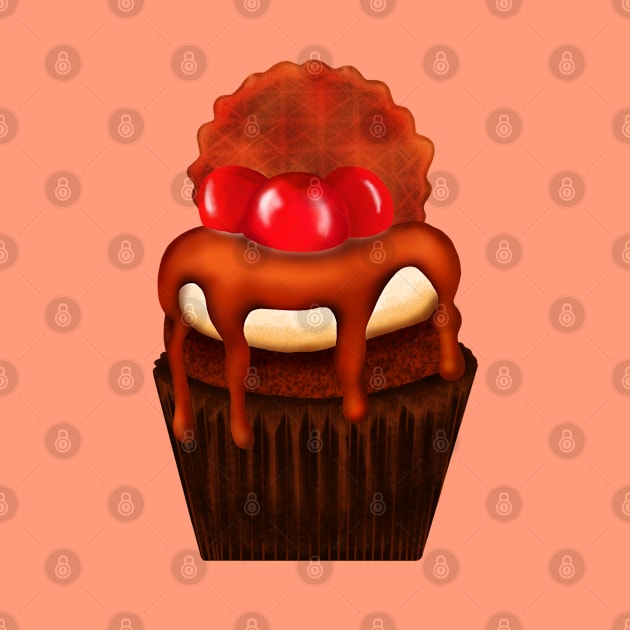 Waffle cupcake by cariespositodesign