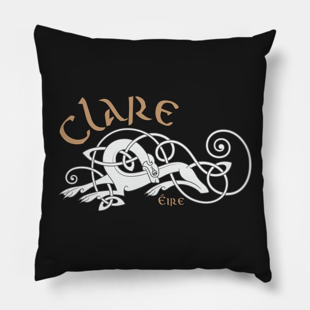 County Clare Celtic Design Pillow by TrueCelt