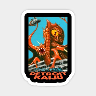 Oegopsor Attacks the Boblo Boat! - Pete Coe's Detroit Kaiju series Magnet