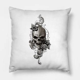 skull roses Pillow