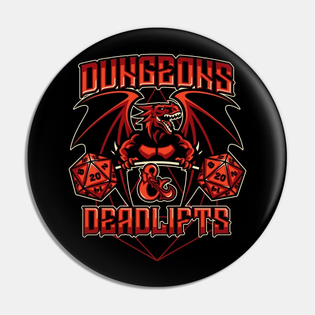 Dungeons and Deadlifts Pin by CoDDesigns