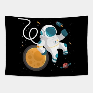 Astronaut In Space Tapestry