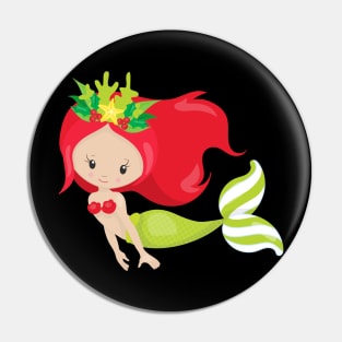 Christmas Mermaid Pin