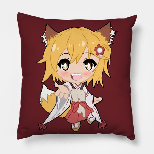 Chibi Helpful Fox Senko-San Pillow by kelsmister