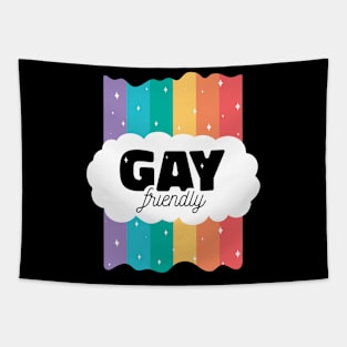 Gay Friendly // LGBTQ Ally Rainbow Pride Tapestry