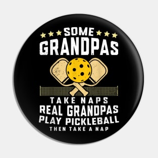 Pickleball Design For Men Grandpa Funny Pickleball Player Pin