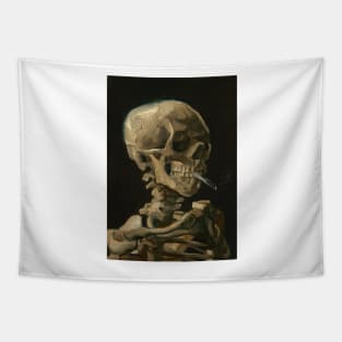 Head of a Skeleton with a Burning Cigarette by Vincent Van Gogh - High Definition Van Gogh Painting Tapestry