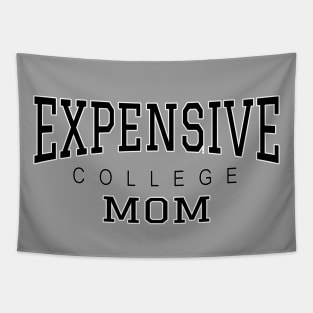 College Mom Expensive College - black text Tapestry