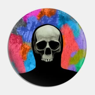 Skull on Abstract Background Pin