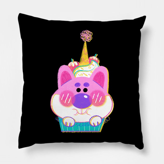Cupcake Dog Pillow by Laetitia Levilly
