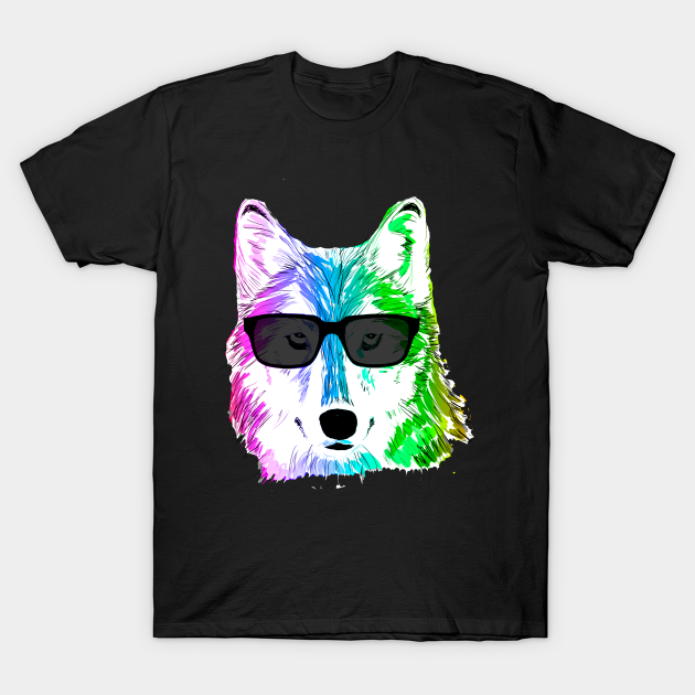 Rainbow Wolf - Cool - T-Shirt | TeePublic