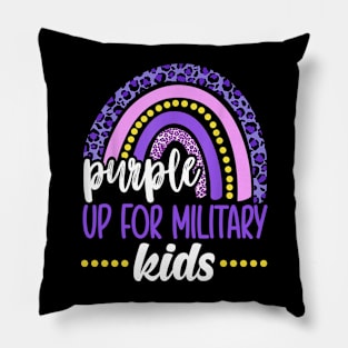 Purple up for military kids Rainbow Military child Month Pillow