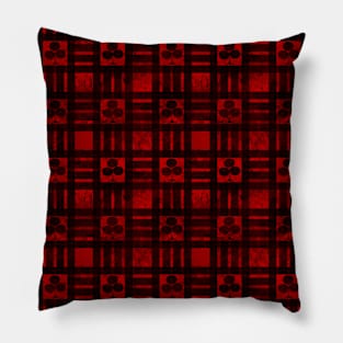 Trefle Black Red Clubs Card Pattern Pillow