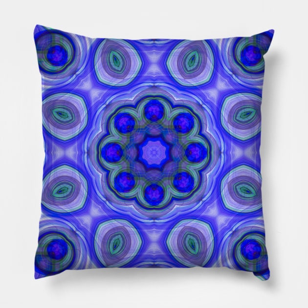 abstract peacock feather kaleidoscope Pillow by hereswendy