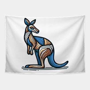 Pop art kangaroo illustration. cubism illustration of a kangaroo Tapestry