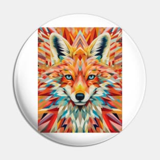 Spectrum Fox: Radiant Op Art Red Fox Design Pin