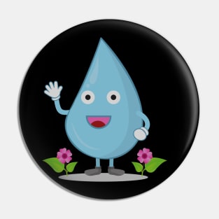 Water Droplets Pin