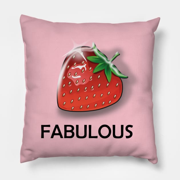 Fabulous strawberry Pillow by Karroart