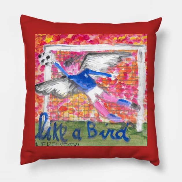 Like a bird Pillow by walter festuccia