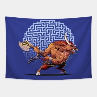 Minotaur Running Tapestry