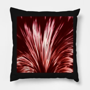 Fan shaped abstract in deep red and white Pillow