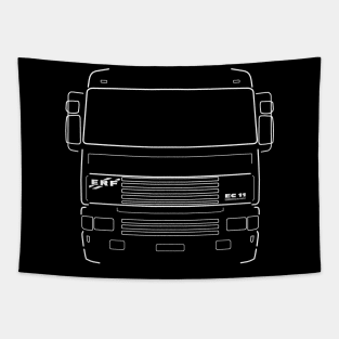 Classic 1990s ERF EC11 lorry white outline graphic Tapestry