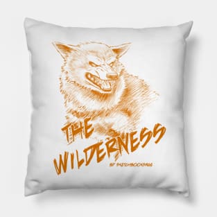 Wolf, The Wilderness- Orange Design Pillow