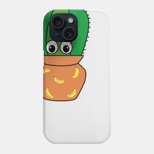 Cute Cactus Design #318: Cactus In Cute Pot With Bananas Phone Case