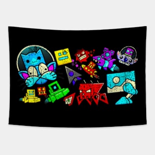 Eat Sleep Dash Repeat Video Game Geometry Video Gamer Tapestry