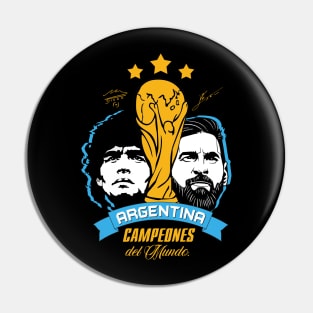 Messi Maradona world cup winners Argentina Pin