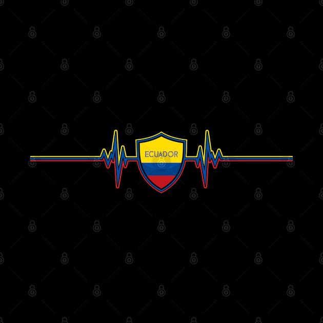 Heartbeat Design Ecuadorian Flag Ecuador by MGS